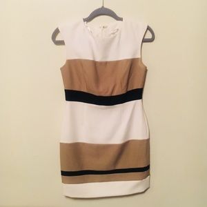 Petite striped business dress